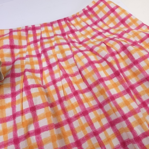 Talbots Plaid Pink and Orange Cotton Plaid Women's Skirt Sz 8 - Picture 4 of 8